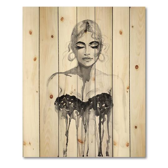 Designart - Monochrome Portrait of Woman Wearing Evening Dress